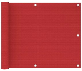 Διαχωριστικό Βεράντας Κόκκινο 75 x 500 εκ. από HDPE - Κόκκινο