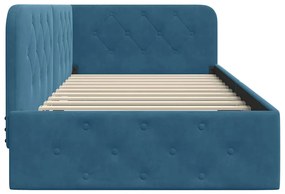 vidaXL Κρεβάτι Γωνίας Μπλε 100 x 200 cm Βελούδο