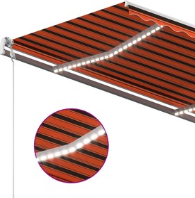 vidaXL Ηλεκτρική τέντα με LED και αισθητήρα 4 x 3 m