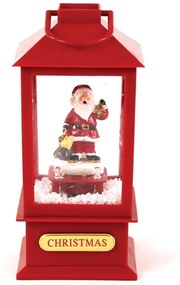 Φανάρι Χριστουγεννιάτικο Snowy Music Santa Με Φως Led X0721106B Με Μπαταρία 10x10x20cm Multi Aca