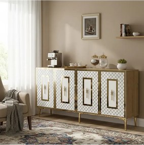 Stewehome πολυλειτουργική κονσόλα ντουλάπι για καφέ και βάση τηλεόρασης 150x32x75 cm