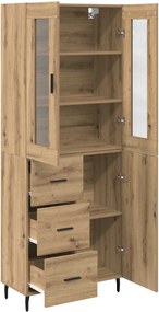 vidaXL Highboard με συρτάρι 2 pcs Artisan Oak Επεξεργασμένο ξύλο