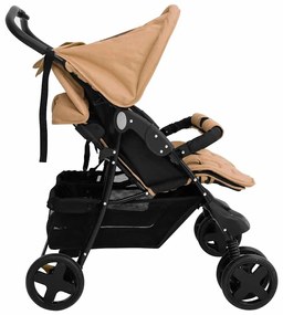 vidaXL Καρότσι Διδύμων Taupe Ατσάλινο