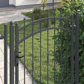 vidaXL Πύλη Φράχτη με Στρογγυλή Κορυφή KAMPEN 103 x 175 cm Ατσάλι Γκρι