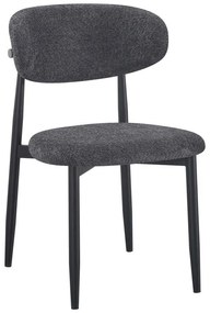 Καρέκλα Folegio μπουκλέ σε ανθρακί απόχρωση με μαύρα πόδια 50x57x79,5εκ 50x57x79.5 εκ.