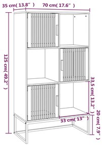 vidaXL Ντουλάπι Μαύρο 70 x 35 x 125 εκ. από Επεξεργασμένο Ξύλο