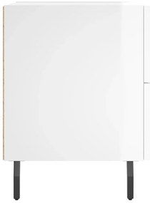 vidaXL Κομοδίνα 2 τεμ. Γυαλ. Λευκό 40x35x47,5 εκ. Επεξεργασμένο Ξύλο