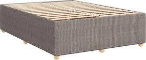 vidaXL Κρεβάτι Boxspring με Στρώμα Taupe 140x190 εκ. Υφασμάτινο