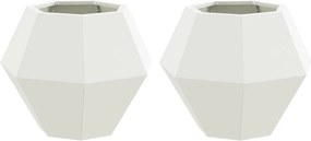 vidaXL Γλάστρα 2 pcs Λευκό 50 x 50 x 40 cm Ατσάλι