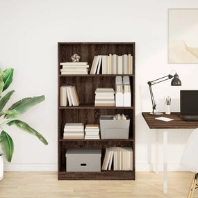 vidaXL Βιβλιοθήκη Καφέ Δρυς 80x24x143 εκ. από Επεξεργασμένο Ξύλο