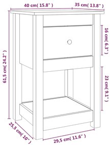 ΚΟΜΟΔΙΝΟ 40 X 35 X 61,5 ΕΚ. ΑΠΟ ΜΑΣΙΦ ΞΥΛΟ ΠΕΥΚΟΥ 821729