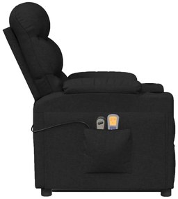 vidaXL Πολυθρόνα Μασάζ με Ανύψωση Μαύρη Υφασμάτινη