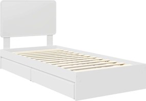 vidaXL Κρεβάτι Αποθήκης Λευκό 90 x 200 cm Επεξεργασμένο ξύλο