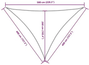 Πανί Σκίασης Τρίγωνο Κρεμ 4 x 4 x 5,8 μ. από Ύφασμα Oxford - Κρεμ