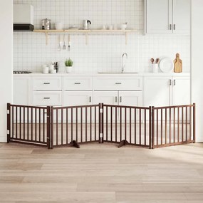 Διαχωριστικό Σκύλων/Πόρτα Πτυσσόμενο 4 Πάνελ 320εκ. Μασίφ Ελάτη