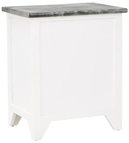 vidaXL Κομοδίνο Γκρι και Λευκό 38 x 28 x 45 εκ. από Ξύλο Παυλώνιας