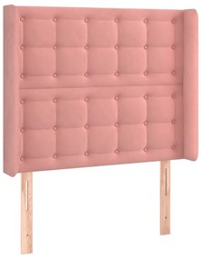 Κεφαλάρι με Πτερύγια Ροζ 103x16x118/128 εκ.Βελούδινο - Ροζ