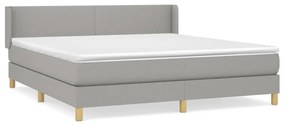 Κρεβάτι Boxspring με Στρώμα Αν. Πράσινο 160x200εκ Υφασμάτινο - Γκρι