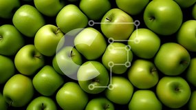 Σετ των 2 Intra Συλλεκτικό Ξύλινο Παζλ Plywood  4mm - Φρέσκα και ζουμερά πράσινα μήλα σε ένα σωρό Σε Ξύλινο Κουτί - Διαστάσεις: 10x10 cm – 25 κομμάτια