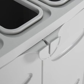 vidaXL Κάδος Απορριμμάτων με 2 Πόρτες Ανοιχτό Γκρι 65 x 45 x 88 εκ. PP