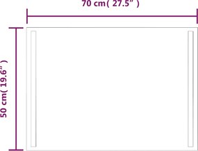 vidaXL Καθρέφτης Μπάνιου με LED 70x50 εκ.