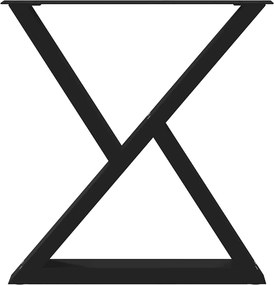 vidaXL Πόδια Τραπεζαρίας 2 τεμ. Μαύρο 80x(72-73,3) εκ. Ατσάλι