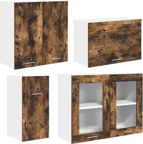 vidaXL Μονάδα κουζίνας Lyon 8 pcs Καπνιστή δρυς Επεξεργασμένο Ξύλο