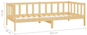 vidaXL Καναπές Κρεβάτι με Συρτάρια 90 x 200 εκ. από Μασίφ Ξύλο Πεύκου