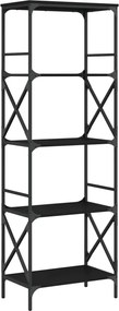 vidaXL Βιβλιοθήκη 5 Επιπέδων Μαύρη 59 x 35 x 171 εκ. από Επεξεργ. Ξύλο