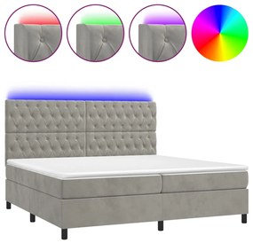 ΚΡΕΒΑΤΙ BOXSPRING ΜΕ ΣΤΡΩΜΑ &amp; LED ΑΝ.ΓΚΡΙ 200X200 ΕΚ. ΒΕΛΟΥΔΙΝΟ 3136323