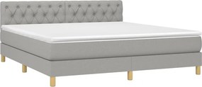 vidaXL Κρεβάτι Boxspring με Στρώμα Αν. Πράσινο 160x200εκ Υφασμάτινο