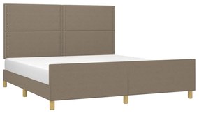 vidaXL Πλαίσιο Κρεβατιού με Κεφαλάρι Taupe 180x200 εκ. Υφασμάτινο