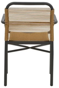 Καρέκλα - Πολυθρόνα αλουμινίου Clutch στοιβαζόμενη ανθρακί σκελετός-φυσικό rattan 55x56x80 εκ. 55x56x80 εκ.