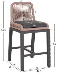 ΣΚΑΜΠΟ ΜΠΑΡ ΜΕΣ.ΥΨΟΥΣ HOWARD HM5791.21 ΑΝΘΡΑΚΙ ΑΛΟΥΜΙΝΙΟ--ΜΠΕΖ ΣΧΟΙΝΙ 47,5x55x94,5Υεκ - 0612730 - HM5791.21