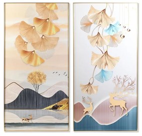 Πίνακας DKD Home Decor Αλουμίνιο Ξύλο MDF 80 x 3 x 160 cm