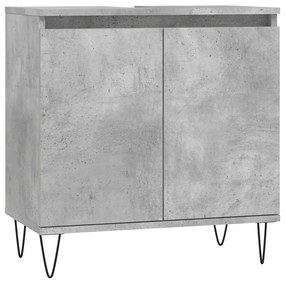 vidaXL Ντουλάπι Μπάνιου Γκρι Σκυροδεμ. 58 x 33 x 60 εκ. Επεξεργ. Ξύλο