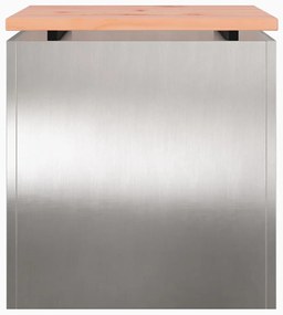 vidaXL Παγκάκι κήπου Ασημί 40 x 40 x 43 cm Ανοξείδωτο ατσάλι