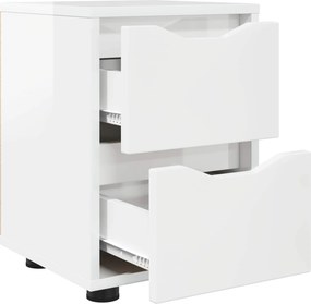 VidaXL Κομοδίνο Υψηλής γυαλάδας λευκό 30,5 x 30 x 43 εκ