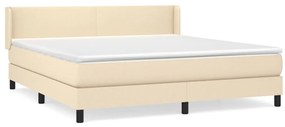 vidaXL Κρεβάτι Boxspring με Στρώμα Κρεμ 180x200 εκ. Υφασμάτινο