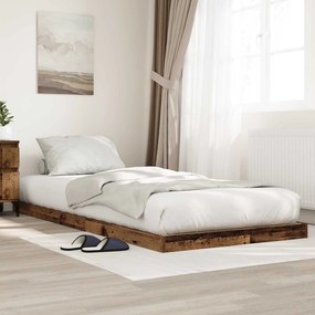 vidaXL Κρεβάτι δαπέδου Παλιό ξύλο 100 x 200 cm Επεξεργασμένο ξύλο