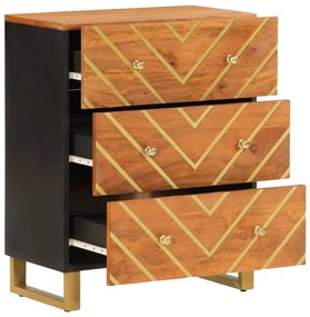 vidaXL Βοηθητικό Έπιπλο Καφέ/Μαύρο 60x33,5x75 εκ. Μασίφ Ξύλο Μάνγκο