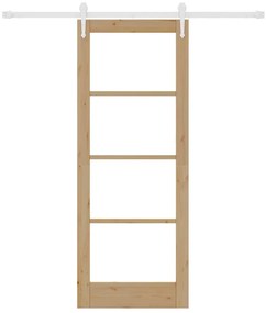 vidaXL Ολισθητή Πόρτα Καφέ 78 x 202 εκ. Ξύλο και μέταλλο