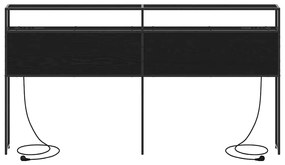 vidaXL Κεφαλάρι Αποθήκης Μαύρη δρυς 180 cm Επεξεργασμένο ξύλο