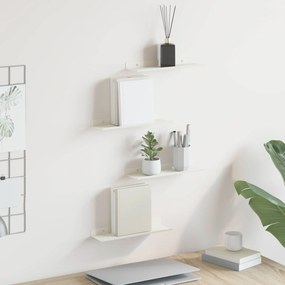vidaXL Ράφι Τοίχου με ράφι Επιτοίχιο 4 pcs Λευκό 30 x 9 x 2,5 εκ