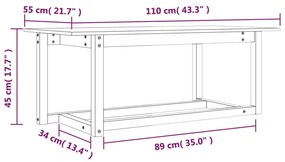 Τραπεζάκι Σαλονιού Μαύρο 110x55x45 εκ. από Μασίφ Ξύλο Πεύκου - Μαύρο