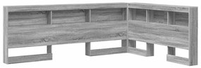 vidaXL Κεφαλάρι Αποθήκης με ράφι Γκρι sonoma 140 cm Επεξεργασμένο ξύλο