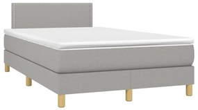 Κρεβάτι Boxspring με Στρώμα &amp; LED Αν.Γκρι 120x190εκ. Υφασμάτινο - Γκρι