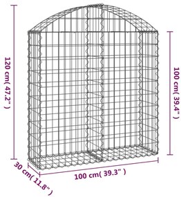 vidaXL Συρματοκιβώτιο Τοξωτό 100x30x100/120εκ. από Γαλβανισμένο Χάλυβα
