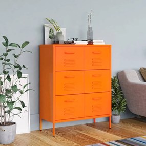 Συρταριέρα Πορτοκαλί 80 x 35 x 101,5 εκ. από Ατσάλι - Πορτοκαλί