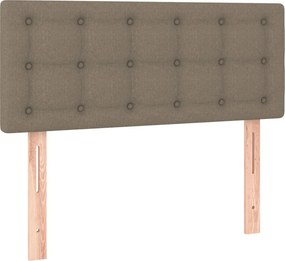 vidaXL Κρεβάτι Boxspring με Στρώμα Taupe 100 x 200 εκ. Υφασμάτινο